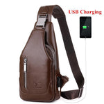 Men's Single Strap Messenger bag - USB Charging Enabled