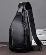 Men's Single Strap Messenger bag - USB Charging Enabled