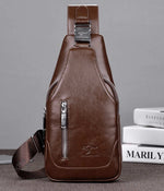 Men's Single Strap Messenger bag - USB Charging Enabled