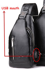Men's Single Strap Messenger bag - USB Charging Enabled